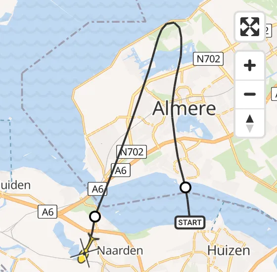 Vlucht Politiehelikopter PH-PXD van Naarden naar Naarden op zaterdag 27 juli 2024 19:30
