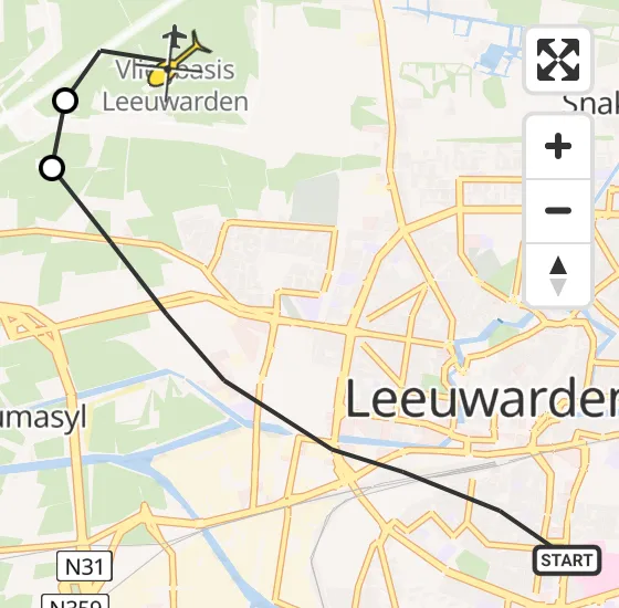 Vlucht Ambulancehelikopter PH-HOW van Leeuwarden naar Vliegbasis Leeuwarden op zaterdag 27 juli 2024 23:23
