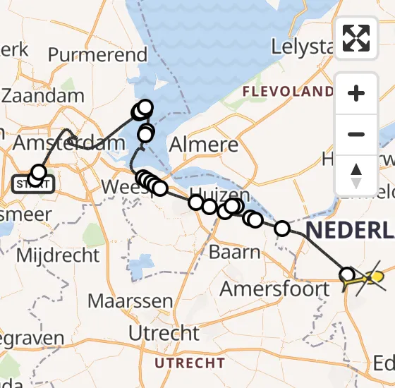 Vlucht Politiehelikopter PH-PXF van Schiphol naar Voorthuizen op zondag 28 juli 2024 12:30