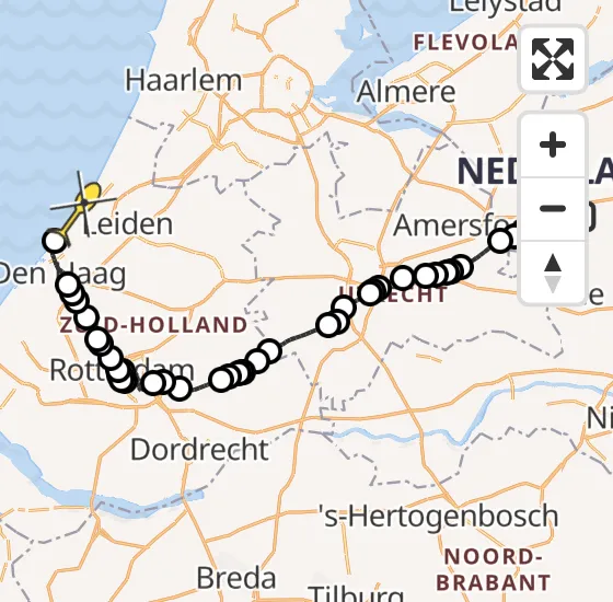 Vlucht Politiehelikopter PH-PXF van Voorthuizen naar Wassenaar op zondag 28 juli 2024 13:03