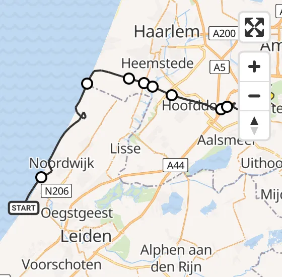 Vlucht Politiehelikopter PH-PXF van Katwijk naar Schiphol op zondag 28 juli 2024 13:48