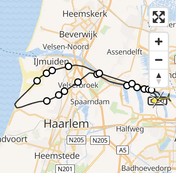 Vlucht Traumahelikopter PH-DOC van Amsterdam Heliport naar Amsterdam Heliport op zondag 28 juli 2024 13:51