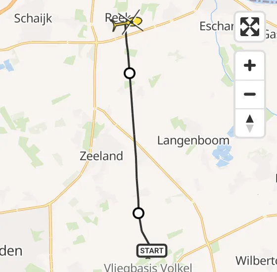 Vlucht Traumahelikopter PH-LLN van Vliegbasis Volkel naar Reek op zondag 28 juli 2024 13:52
