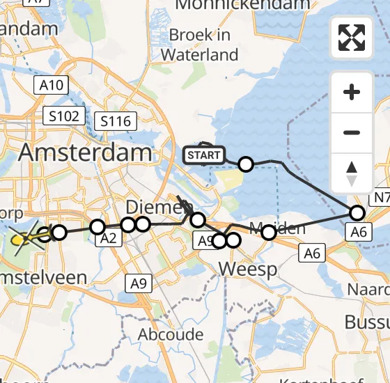 Vlucht Politiehelikopter PH-PXA van Amsterdam naar Amstelveen op zondag 28 juli 2024 16:11