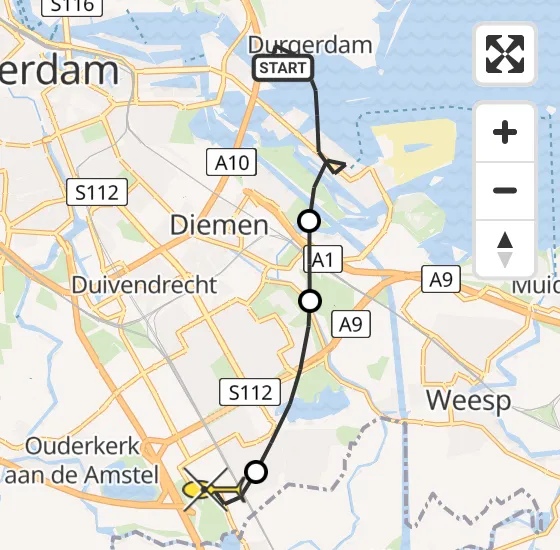 Vlucht Traumahelikopter PH-DOC van Amsterdam naar Academisch Medisch Centrum (AMC) op zondag 28 juli 2024 16:56