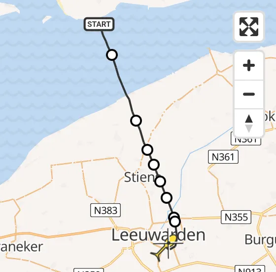 Vlucht Ambulancehelikopter PH-HOW van Ballum naar Leeuwarden op zondag 28 juli 2024 17:57