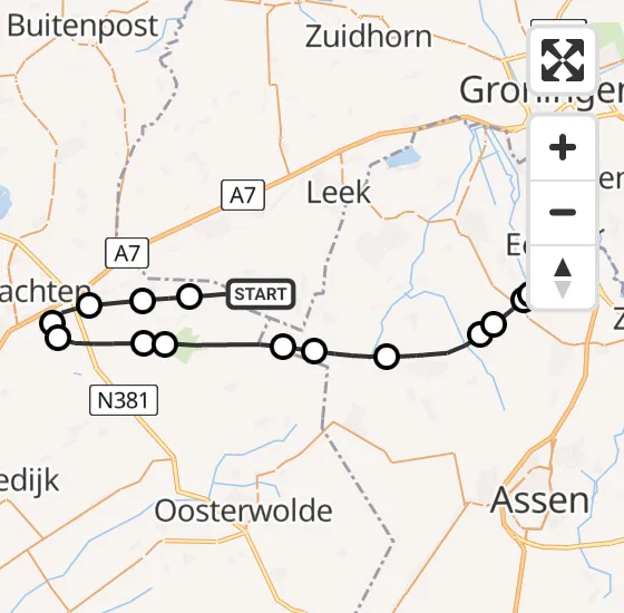 Vlucht Traumahelikopter PH-MAA van Zevenhuizen naar Groningen Airport Eelde op zondag 28 juli 2024 18:06