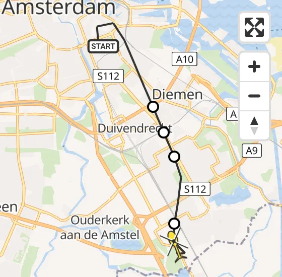Vlucht Traumahelikopter PH-DOC van Amsterdam naar Academisch Medisch Centrum (AMC) op zondag 28 juli 2024 19:37