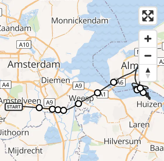 Vlucht Politiehelikopter PH-PXA van Amstelveen naar Almere op zondag 28 juli 2024 19:59