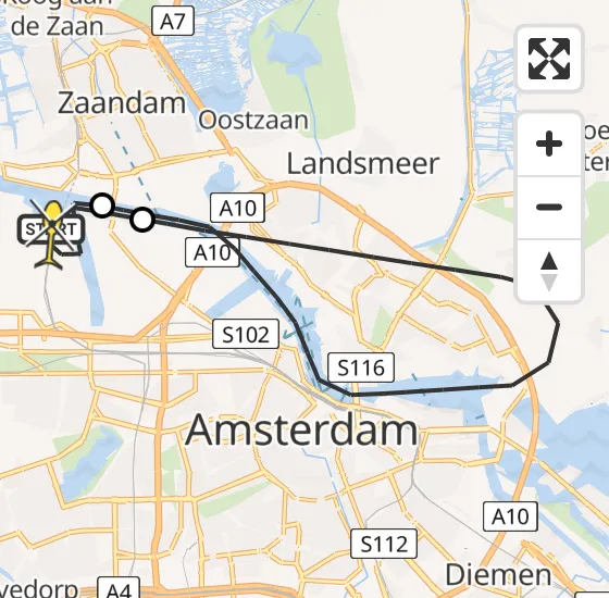 Vlucht Traumahelikopter PH-DOC van Amsterdam Heliport naar Amsterdam Heliport op zondag 28 juli 2024 21:39