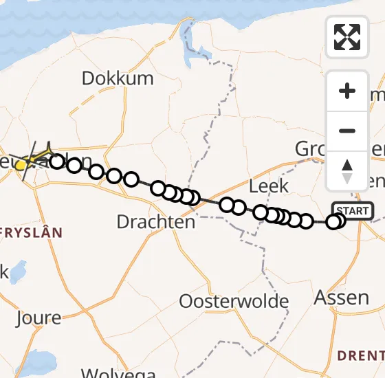 Vlucht Traumahelikopter PH-MAA van Groningen Airport Eelde naar Leeuwarden op zondag 28 juli 2024 22:47