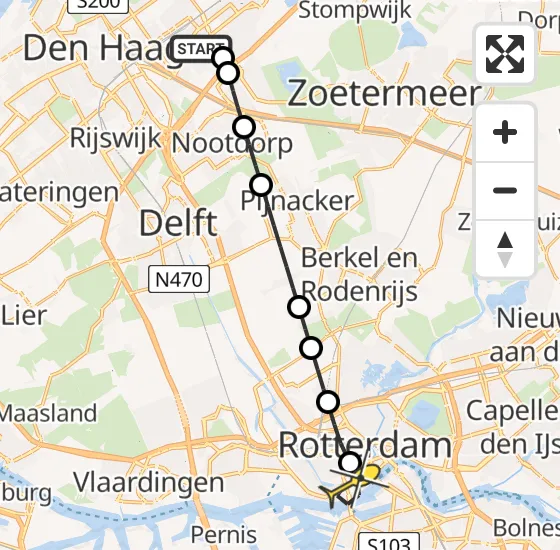 Vlucht Traumahelikopter PH-DOC van Voorburg naar Erasmus MC op maandag 29 juli 2024 4:57