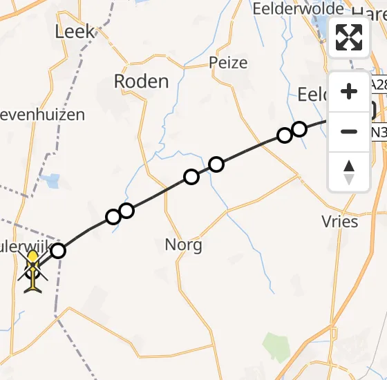 Vlucht Traumahelikopter PH-MAA van Groningen Airport Eelde naar Haule op maandag 29 juli 2024 11:28