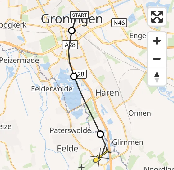 Vlucht Traumahelikopter PH-MAA van Universitair Medisch Centrum Groningen naar Eelde op maandag 29 juli 2024 15:21