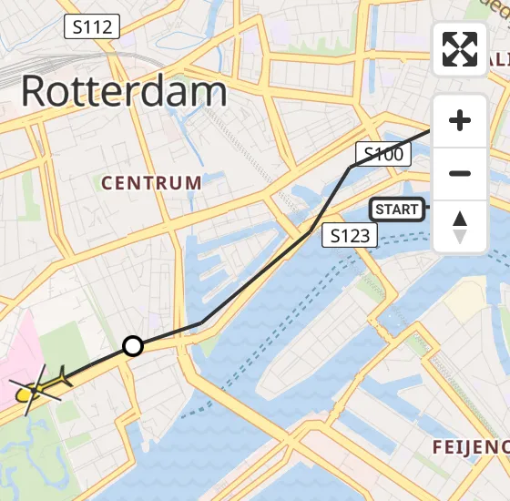 Vlucht Traumahelikopter PH-HVB van Rotterdam naar Erasmus MC op maandag 29 juli 2024 15:25