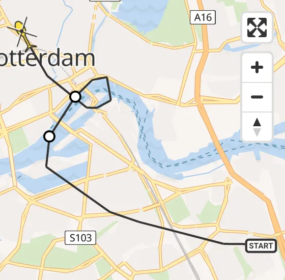 Vlucht Politiehelikopter PH-PXB van Rotterdam naar Rotterdam op maandag 29 juli 2024 16:46