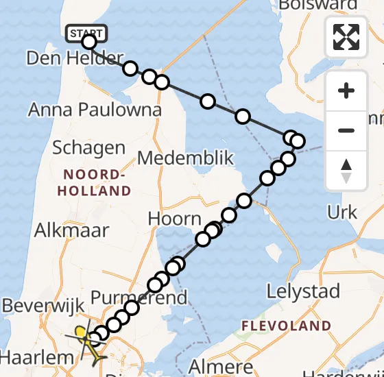 Vlucht Traumahelikopter PH-DOC van Den Hoorn naar Amsterdam Heliport op maandag 29 juli 2024 16:59