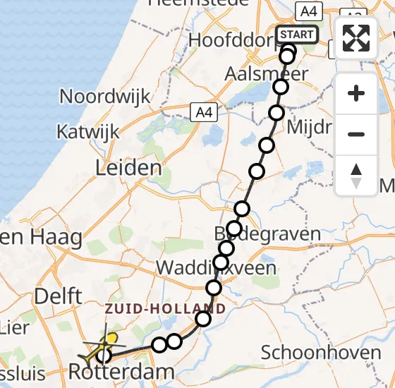 Vlucht Politiehelikopter PH-PXD van Schiphol naar Rotterdam The Hague Airport op maandag 29 juli 2024 17:04