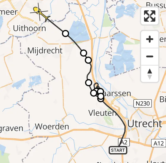 Vlucht Politiehelikopter PH-PXB van Utrecht naar Amstelveen op maandag 29 juli 2024 18:10