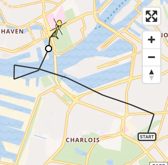 Vlucht Traumahelikopter PH-HVB van Rotterdam naar Erasmus MC op maandag 29 juli 2024 18:17