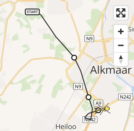Vlucht Traumahelikopter PH-DOC van Bergen naar Alkmaar op maandag 29 juli 2024 18:57