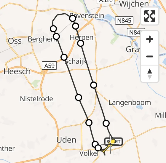 Vlucht Traumahelikopter PH-LLN van Vliegbasis Volkel naar Vliegbasis Volkel op maandag 29 juli 2024 23:48