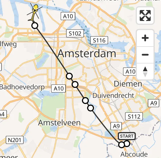 Vlucht Traumahelikopter PH-DOC van Academisch Medisch Centrum (AMC) naar Amsterdam Heliport op dinsdag 30 juli 2024 0:11