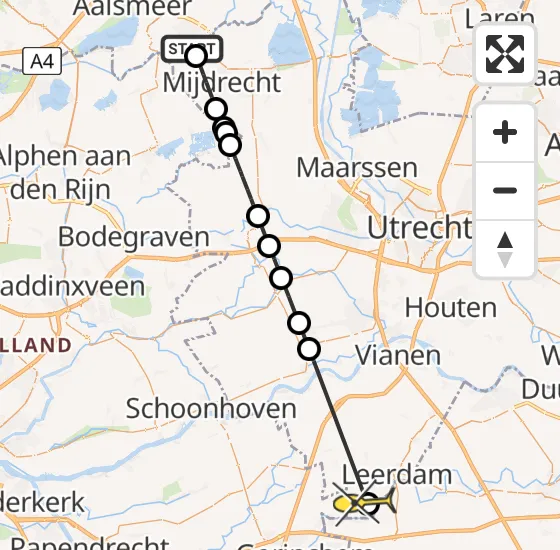 Vlucht Politiehelikopter PH-PXB van Uithoorn naar Kedichem op dinsdag 30 juli 2024 2:09