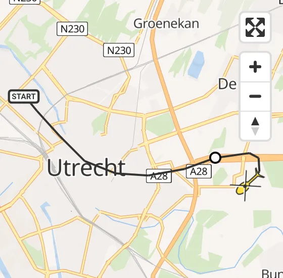 Vlucht Traumahelikopter PH-DOC van Utrecht naar Universitair Medisch Centrum Utrecht op dinsdag 30 juli 2024 9:01