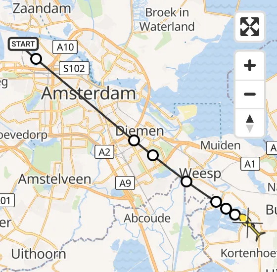 Vlucht Traumahelikopter PH-DOC van Amsterdam Heliport naar Ankeveen op dinsdag 30 juli 2024 13:13