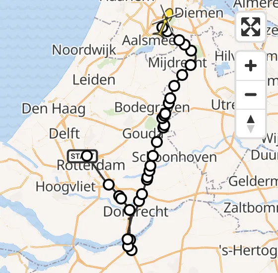 Vlucht Politiehelikopter PH-PXF van Rotterdam The Hague Airport naar Schiphol op dinsdag 30 juli 2024 13:24