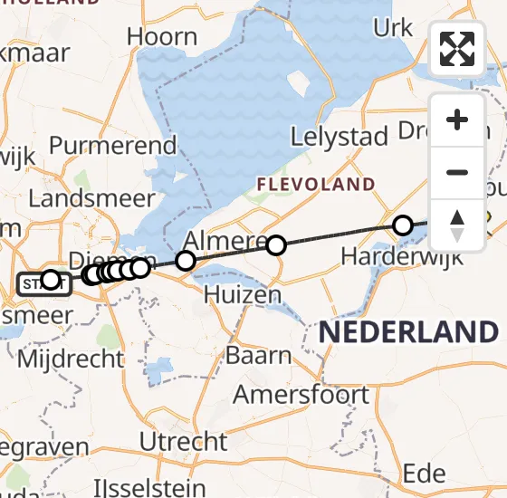 Vlucht Politiehelikopter PH-PXF van Schiphol naar Nunspeet op dinsdag 30 juli 2024 15:30