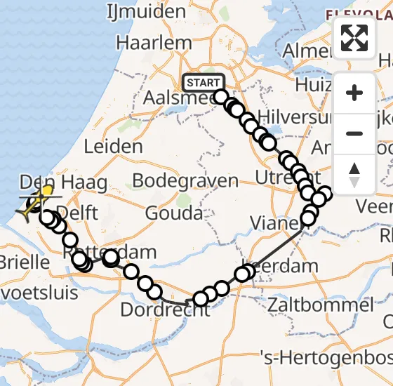 Vlucht Politiehelikopter PH-PXE van Amstelveen naar Den Haag op woensdag 31 juli 2024 9:36