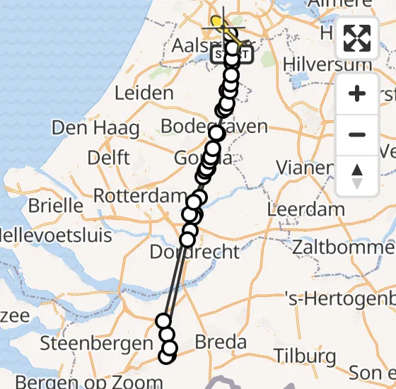 Vlucht Politiehelikopter PH-PXY van Uithoorn naar Aalsmeer op woensdag 31 juli 2024 13:08