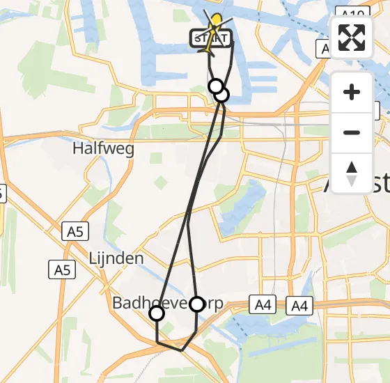 Vlucht Traumahelikopter PH-DOC van Amsterdam Heliport naar Amsterdam Heliport op woensdag 31 juli 2024 13:26