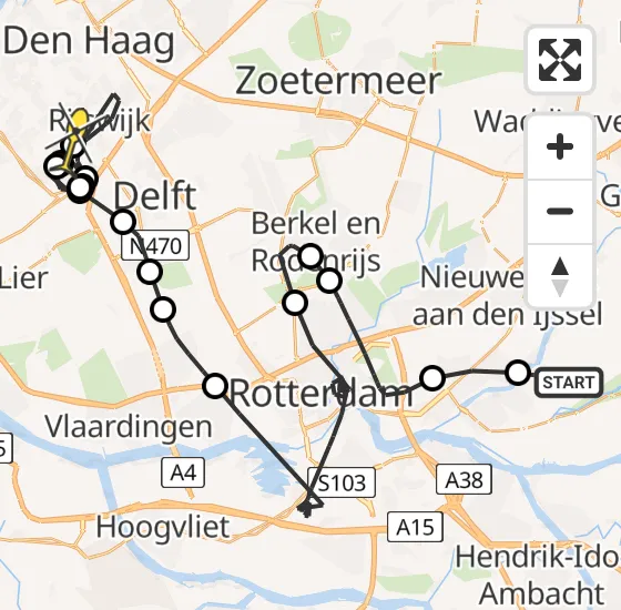 Vlucht Politiehelikopter PH-PXE van Ouderkerk aan den IJssel naar Rijswijk op woensdag 31 juli 2024 17:02
