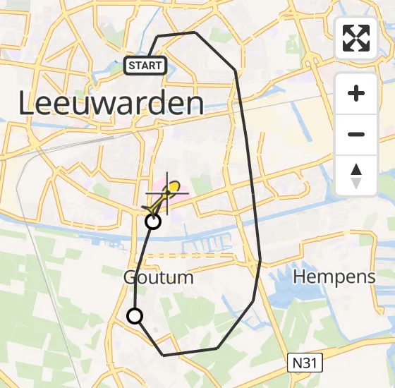 Vlucht Traumahelikopter PH-MAA van Leeuwarden naar Leeuwarden op woensdag 31 juli 2024 19:06
