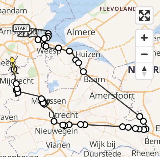 Vlucht Politiehelikopter PH-PXE van Amsterdam naar Amstelveen op woensdag 31 juli 2024 20:18