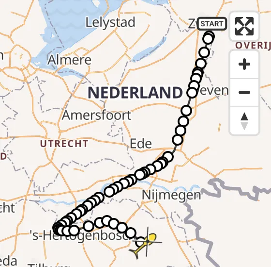 Vlucht Traumahelikopter PH-LLN van Zwolle naar Vliegbasis Volkel op woensdag 31 juli 2024 21:48