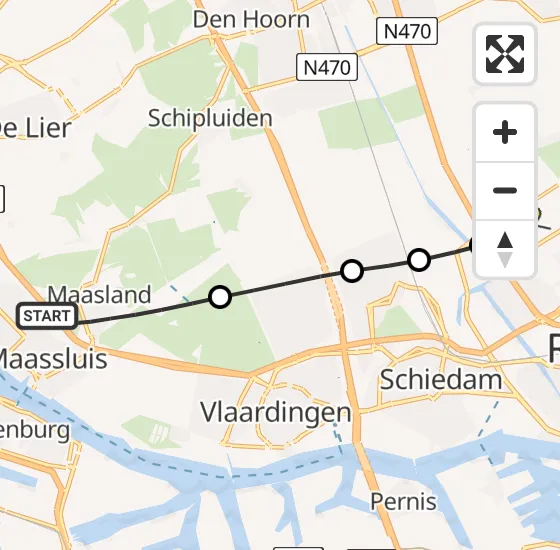 Vlucht Traumahelikopter PH-UMC van Maasland naar Rotterdam The Hague Airport op woensdag 31 juli 2024 22:55