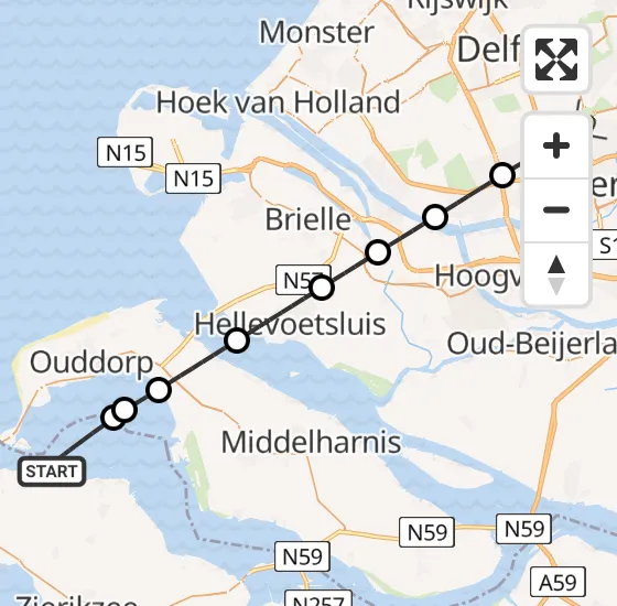 Vlucht Traumahelikopter PH-UMC van Brouwershaven naar Rotterdam The Hague Airport op donderdag 1 augustus 2024 2:37