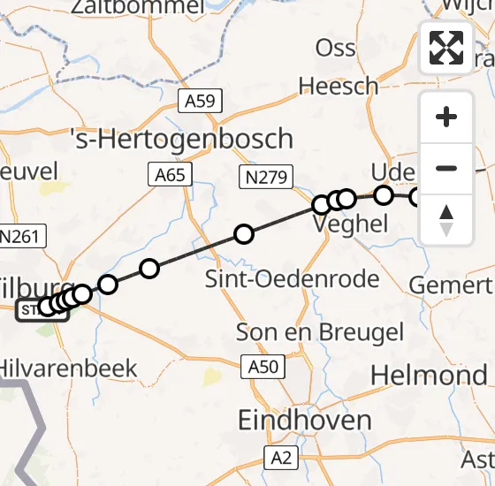 Vlucht Traumahelikopter PH-LLN van Tilburg naar Vliegbasis Volkel op donderdag 1 augustus 2024 7:19