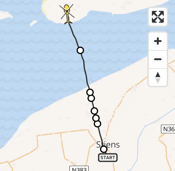 Vlucht Ambulancehelikopter PH-OOP van Koarnjum naar Ballum op donderdag 1 augustus 2024 8:36
