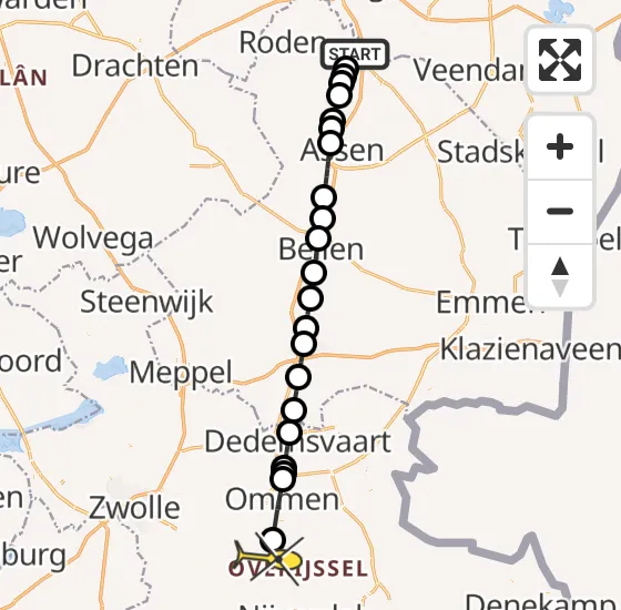 Vlucht Traumahelikopter PH-MAA van Groningen Airport Eelde naar Lemele op donderdag 1 augustus 2024 8:40