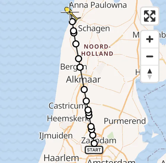 Vlucht Traumahelikopter PH-DOC van Amsterdam Heliport naar Callantsoog op donderdag 1 augustus 2024 11:07