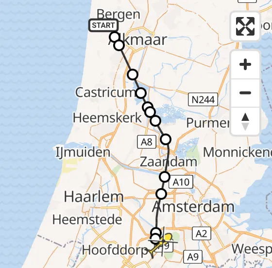 Vlucht Politiehelikopter PH-PXF van Bergen naar Schiphol op donderdag 1 augustus 2024 11:12