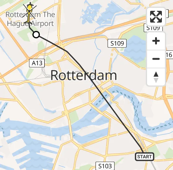 Vlucht Traumahelikopter PH-UMC van Rotterdam naar Rotterdam The Hague Airport op donderdag 1 augustus 2024 12:28