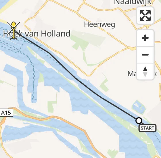 Vlucht Politiehelikopter PH-PXF van Maassluis naar Hoek van Holland op donderdag 1 augustus 2024 13:52