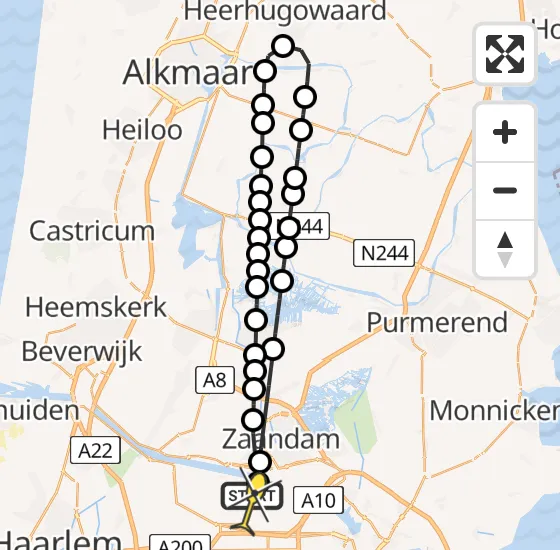 Vlucht Traumahelikopter PH-DOC van Amsterdam Heliport naar Amsterdam Heliport op donderdag 1 augustus 2024 15:04