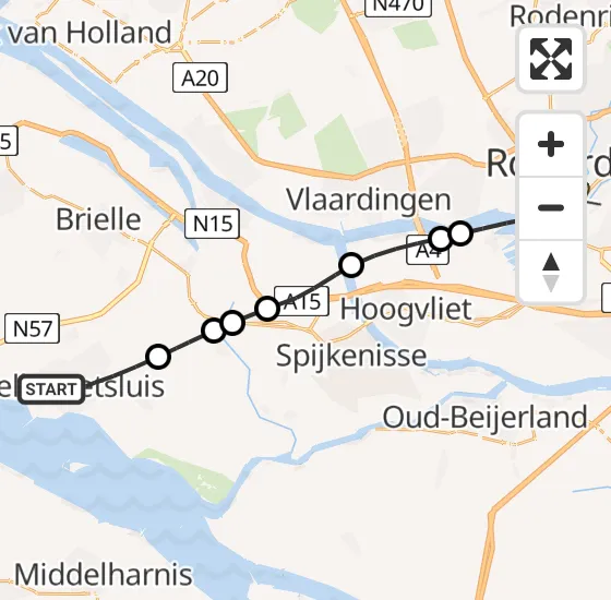 Vlucht Traumahelikopter PH-UMC van Hellevoetsluis naar Erasmus MC op donderdag 1 augustus 2024 15:48